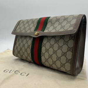 1円スタート 【極美品】GUCCI グッチ クラッチバッグ セカンドバック ビジネスバック GGスプリーム シェリーライン 男女兼用 レザー PVC