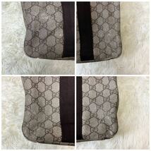 1円GUCCI グッチ ハンド トートバッグ GGスプリーム レザー A4 肩掛け グレー 男女兼用 仕事 通勤_画像7