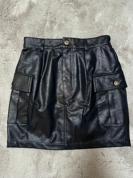 LAGUA GEM DOUBLE POCKET M/SK 黒 ミニスカート