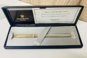 Y 筆記確認済み MIKIMOTO ミキモト ボールペン パール 真珠付き シルバー×ゴールド