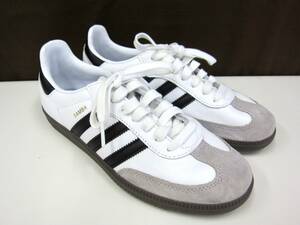 11E521MZ9◎adidas アディダス SAMBA　サンバ　ローカットスニーカー　ブラック／ホワイト　24㎝◎中古品