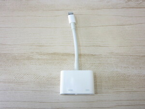 11D493EZ◎Apple アップル A1438 Lightning-Digital AVアダプタ ライトニング HDMI 変換ケーブル ミラーリング◎中古