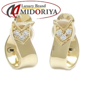 MIKIMOTO ミキモト ダイヤモンド イヤリング ダイヤモンド0.03ctｘ2 K18YG イエローゴールド/290770【中古】