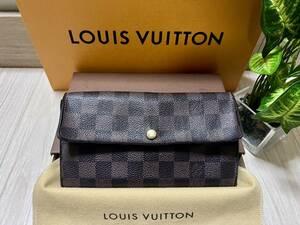 ☆超美品☆LOUIS VUITTON ルイヴィトン ダミエ ポルトフォイユサラ 長財布 ウォレット 札入れ 小銭入れ ブラウン系