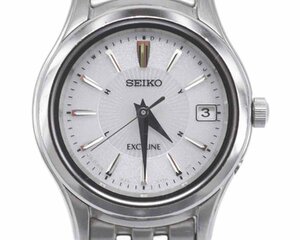 [中古品] 稼働品【SEIKO】セイコー EXCELINE エクセリーヌ 1B22-0AM0 電波ソーラー レディース 動作OK 中古品