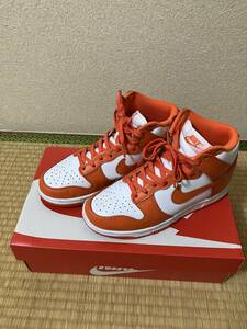 W NIKE DUNK HIGH ナイキ ダンク ハイ ウィメンズ 白オレンジ US6（23.0cm）2回短時間着用美品