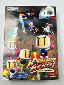 ♪【中古】任天堂 Nintendo 64 箱 説明書 付き ソフト ボンバーマンヒーロー ロクヨン N64 カセット 動作未確認 ＠送料520円(11)
