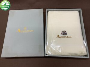 【O-5720】即決 未使用 Aquascutum アクアスキュータム バスタオル 白系 ホワイト系 シンプル ボディタオル【千円市場】