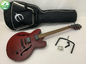 【O-5731】Epiphone エピフォン Dot Studio WC セミアコ-スティックギター エレアコ ソフトケース付 通電確認済 現状品【千円市場】