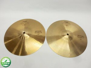 【YG-0212】PAISTE 404 パイステ MEDIUM HI-HAT/B約650ｇ/T約520ｇ ハイハット シンバル ペア セット 13直径約33.5ｃｍ【千円市場】