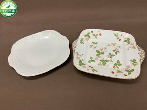 【O-5745】WEDGEWOOD WILD STRAWBERRY ウェッジウッド ワイルドストロベリー NANTUCKET ナンタケット 2枚セット【千円市場】