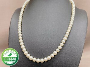 【N-5236】1円～ MIKIMOTO ミキモト ネックレス パール 粒約5mm 全長約45cm 総重量約18.9g シルバー SILVER 現状品【千円市場】