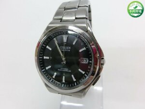 【O-5806】稼動品 CITIZEN シチズン エコドライブ Eco-Drive ATTESA アテッサ H110-T011331 ブラック系文字盤【千円市場】