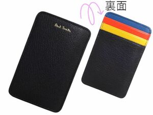 新品未使用 正規品 ポールスミス Paul Smith カード入れ カードケース カラースロット ヤギカワ/牛革 ブラック BPS050 タグあり 箱あり