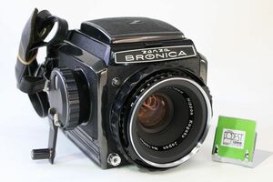 【同梱歓迎】【動作保証・点検済】良品■ZENZA BRONICA S2 後期 ブラック + Nikon NIKKOR-P 75mm F2.8■シャッター全速完動■E126