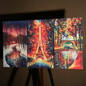 Art hand Auction プリントパネルアート パリの風景 インテリア 絵画, 絵画, 油彩, 自然, 風景画