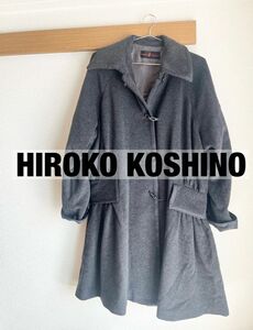 ヒロココシノ　カシミヤ　コート　ロングコート　ダークグレー