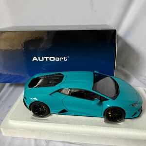 ○【500円スタート】オートアート AUTOart 79211 ミニカー完成品 1/18 ランボルギーニ ウラカン EVO ターコイズブルー 美品