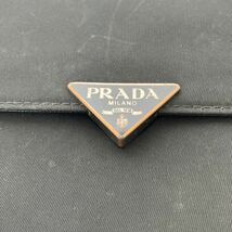 ▽【500円スタート】PRADA プラダ 三つ折り財布　NERO（ブラック）テスート×レザー 1M0170_画像6