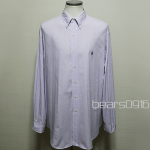 アメリカ購入品 美品 RALPH LAUREN ラルフローレン YARMOUTH ボタンダウンシャツ 白×青×ピンク チェック 17 34/35