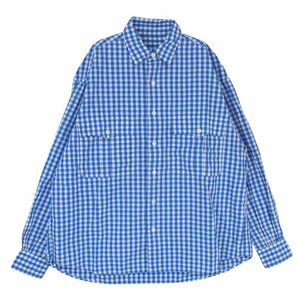 PORTER CLASSIC ポータークラシック ROLL UP SHIRT ロールアップ ギンガムチェック シャツ ブルー系 ホワイト系 S【中古】