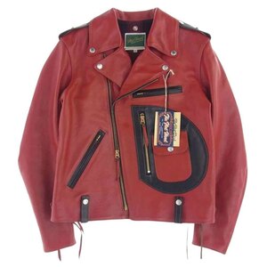 THE FLAT HEAD The Flat Head WRJ-51 Horse Hyde horse leather double rider's jacket red group 36[ new old goods ][ unused ][ used ]