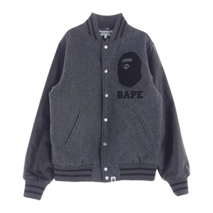 A BATHING APE 20AW × UNDFTD VARSITY JACKET アンディフィーテッド バーシティジャケット スタジャン ブラック 【中古】