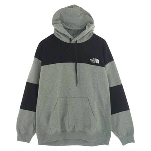 ノースフェイス NT12022R Nuptse Sweat Hoodie ヌプシ スウェット フーディ プルオーバー パーカー グレー系 ブラック系 M【中古】