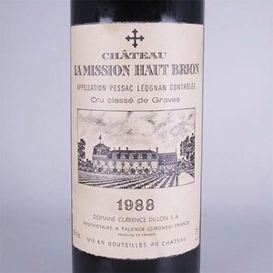 ★シャトー ラ ミッション オーブリオン 1988年 赤 750ml 14%未満 グラーヴ Chateau LA MISSION HAUT BRION K26043