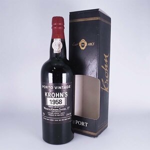★クローン 1958年 ヴィンテージ ポート ＊箱付 ※ 750ml 21% ポルトガル ポートワイン KROHN'S K19085