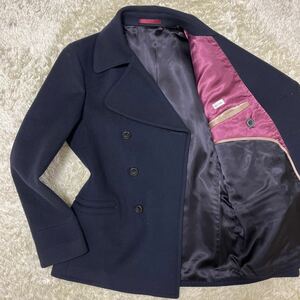 XLサイズ◎ ポールスミス『大人のお洒落』 Paul Smith ピーコート Pコート ダブル メルトンウール LL ブラック 黒