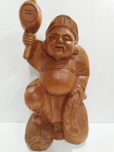 【K】大黒様　大黒天　木彫り　木製　縁起物　七福神　約59×29×20cm【K】1112-013（14）