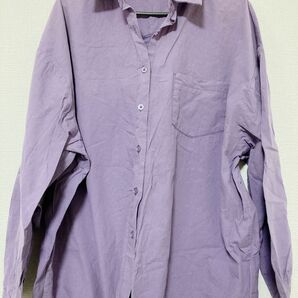 長袖シャツ 紫　フリーサイズ　ワイシャツ