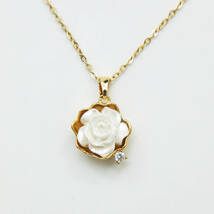 金ネックレス Ladies necklace 47㎝ ゴールド レディースネックレス ギフト プレゼント 花型 333_画像1