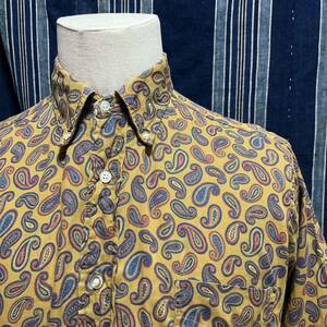 60s lion of troy shirt makers long sleeve b.d shirt ペイズリー柄 総柄 ボタンダウン アメリカ製 usa製 トラッド アイビー ivy 