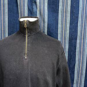 雰囲気 墨黒 巨人タグ 90s j.crew half zipper long sleeve shirt mock neck ハーフ ジップ スウェット 90年代