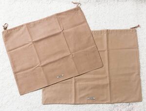 ミュウミュウ「miu miu」バッグ保存袋 2枚組 (3099) 正規品 付属品 内袋 布袋 巾着袋 布製 ピンク系 バッグ用