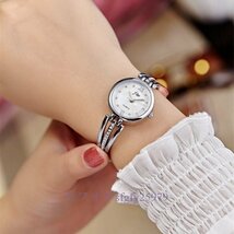 A733A☆新品ラインストーン腕時計 女性 ステンレス鋼 ブレスレット腕時計 レディース クォーツ ドレスウォッチ ギフト_画像8