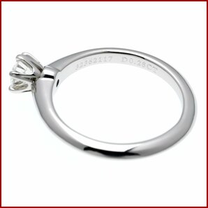 ティファニー セッティング ソリティア ダイヤモンド リング 指輪 Pt950 プラチナ 0.28ct 8号 美品 新品仕上げ済みの画像5