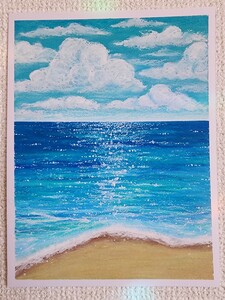 Art hand Auction パステル画 海の絵 印象派, 美術品, 絵画, パステル画, クレヨン画