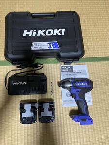 ニューモデル　美品　HIKOKI ハイコーキ 日立工機 FWH 14DF インパクトドライバー 14.4V バッテリー2個 充電器 電動工具　オマケ付