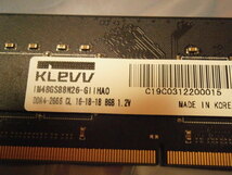 KLEVV DDR4-2666 CL 16-18-18 8GB×2 合計16GB 1.2V　中古_画像2