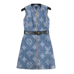  Louis Vuitton ja Ian to monogram Denim One-piece lady's blue LOUIS VUITTON used [ apparel * small articles ]