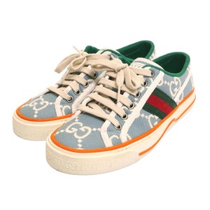 グッチ Tennis 1977 スニーカー シェリーライン レディース ブルー GUCCI 中古 【アパレル・小物】