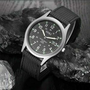 新品　腕時計　ARMY カジュアル　カレンダー　黒 　56
