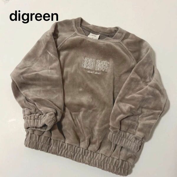 新品 digreen more velvet sweater beige S スウェットトレーナー ベロア