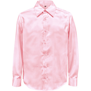 ネコポス可★141405-pk2 BLACK VARIA 光沢サテン 無地 スリム レギュラーカラードレスシャツ メンズ(ライトピンク) XL 衣装の画像7