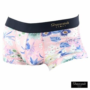 3052211-pink Gravevault boxer shorts Rollei z floral print pants made in Japan under wear underwear men's (.. pink ) S Kyouyuuzen thousand ... 100 flower 