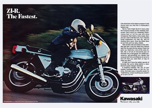 ポスター★1978 カワサキ Z1-R &#34;The Fastest&#34;ポスター②★Kawasaki Z1-R Ad☆Z1-R/Z-1/Z1000/Z1R-II/Z1000MKII