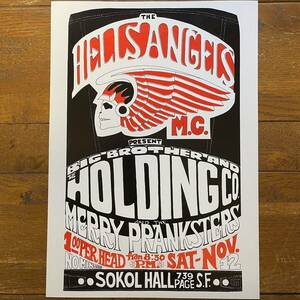  poster * hell z Angel z..1966 year Big Brother and the Holding Company concert *Hell's Angels/Chopper/ panhead / shovel 